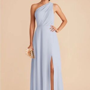 Birdy Grey Gray One Shoulder Sleeveless Gown